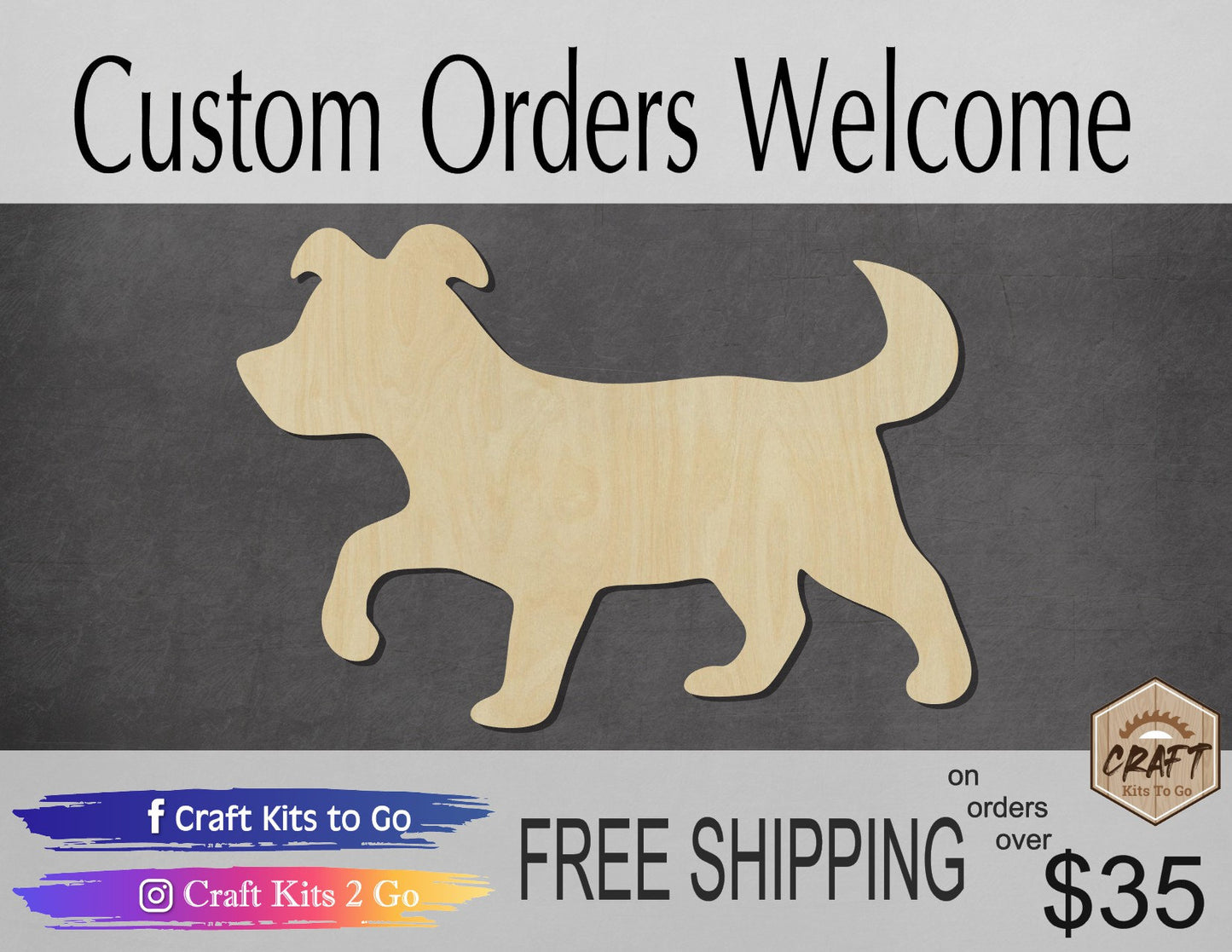Puppy wood shape wood cutouts dog cutouts Animal shapes DIY Paint kit #1897 - Multiple Sizes Available - Unfinished Wood Cutout Shapes