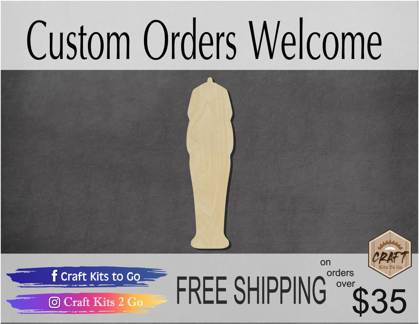 Sarcophagus wood shape wood cutouts DIY paint kit #1960 - Multiple Sizes Available - Unfinished Wood Cutout Shapes
