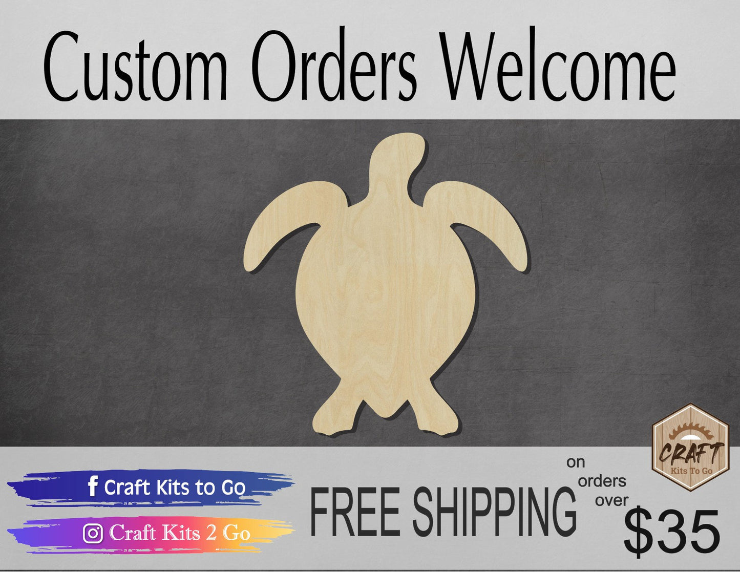 Sea Turtle wood shape wood cutouts ocean animals sea life beach DIY #1979 - Multiple Sizes Available - Unfinished Wood Cutout Shapes