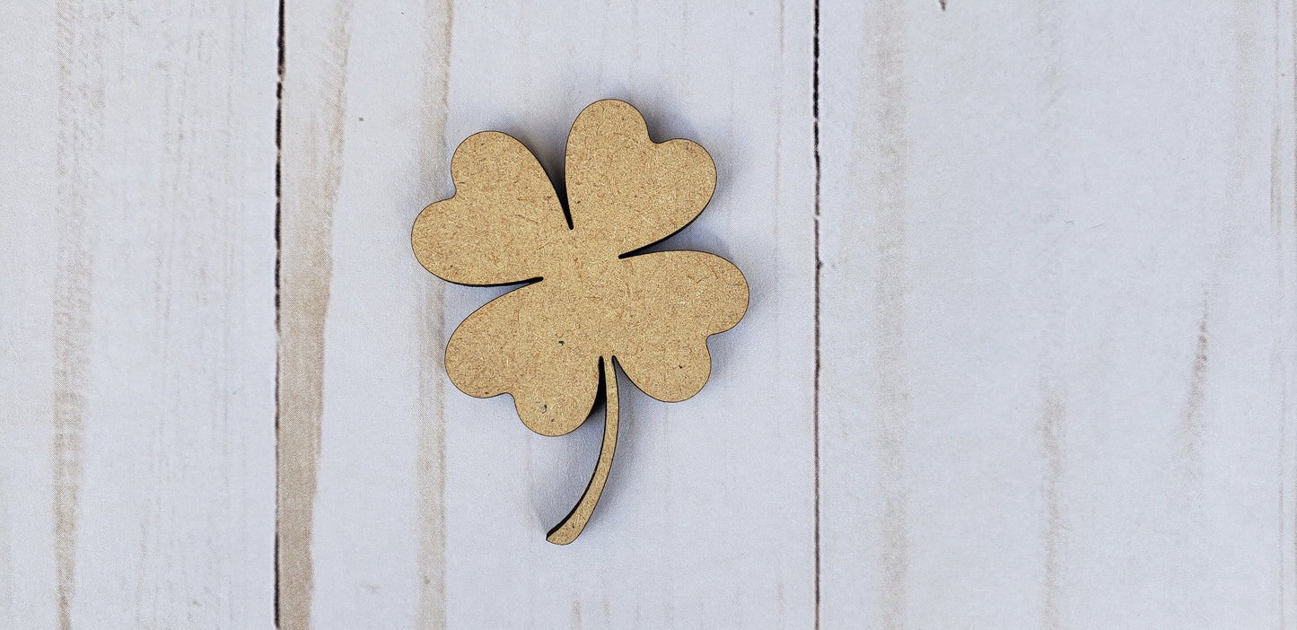 Four Leaf Clover wood cutouts wood shapes St. Patrick's Day craft DIY Paint #1674 - Multiple Sizes Available - Unfinished Wood Cutout Shapes