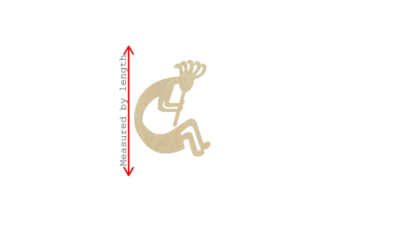 Kokopelli Person Sitting wood shape wood cutouts #2303 - Multiple Sizes Available - Unfinished Wood Cutout Shapes