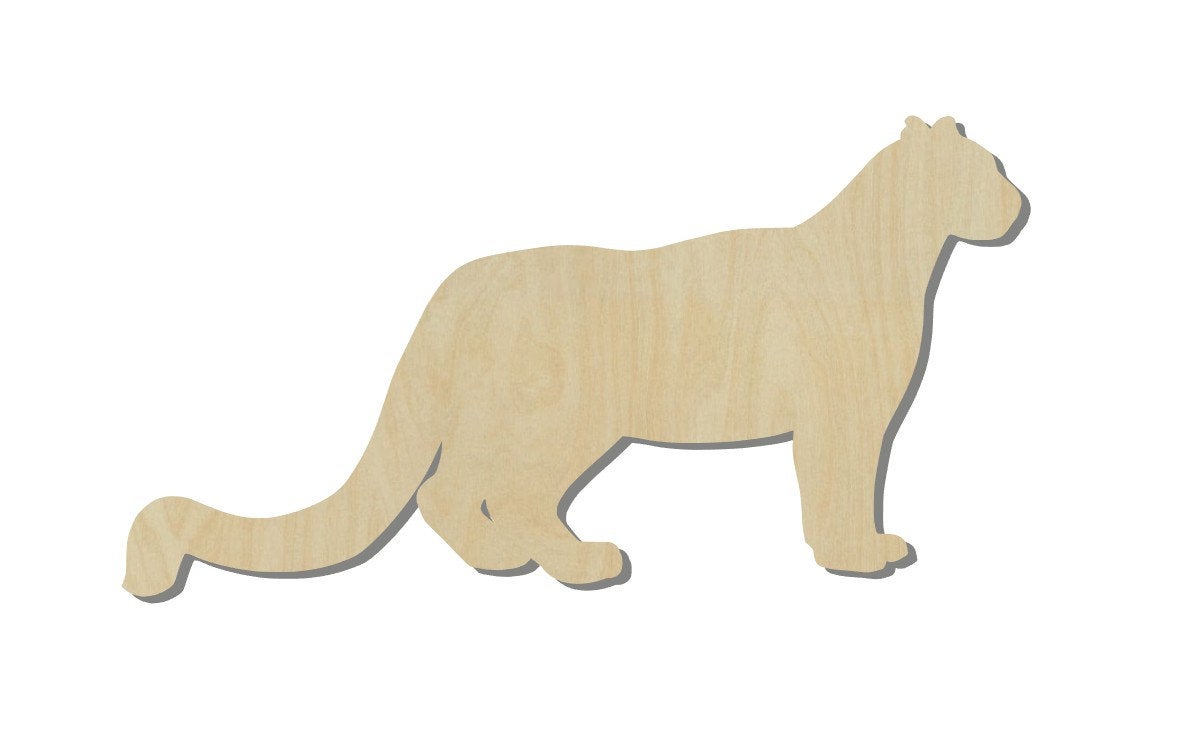 Snow Leopard wood cutouts wood shapes animal cutouts DIY Paint zoo #2471 - Multiple Sizes Available - Unfinished Wood Cutout Shapes