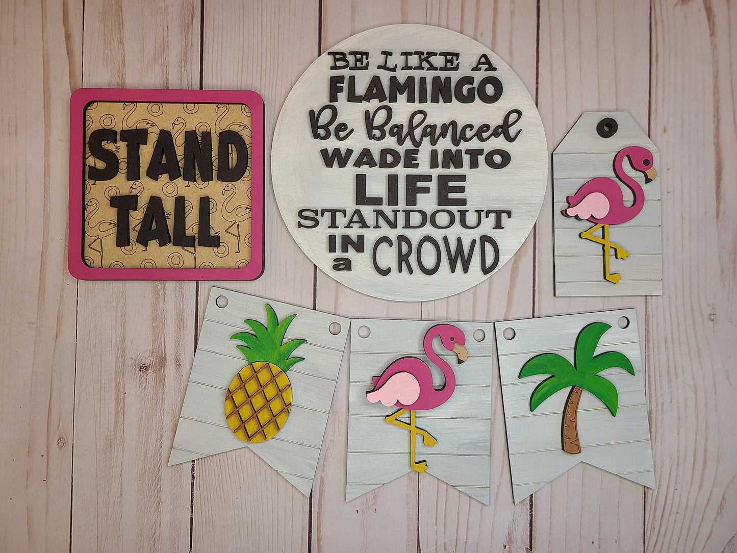 Stand Tall Flamingo DIY Craft Kit #2544 Multiple Sizes Available - Unfinished Wood Cutout Shapes