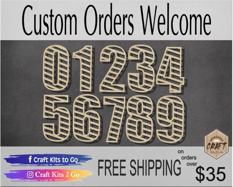 Birthday Numbers DIY Craft Kit #2576 Multiple Sizes Available - Unfinished Wood Cutout Shapes