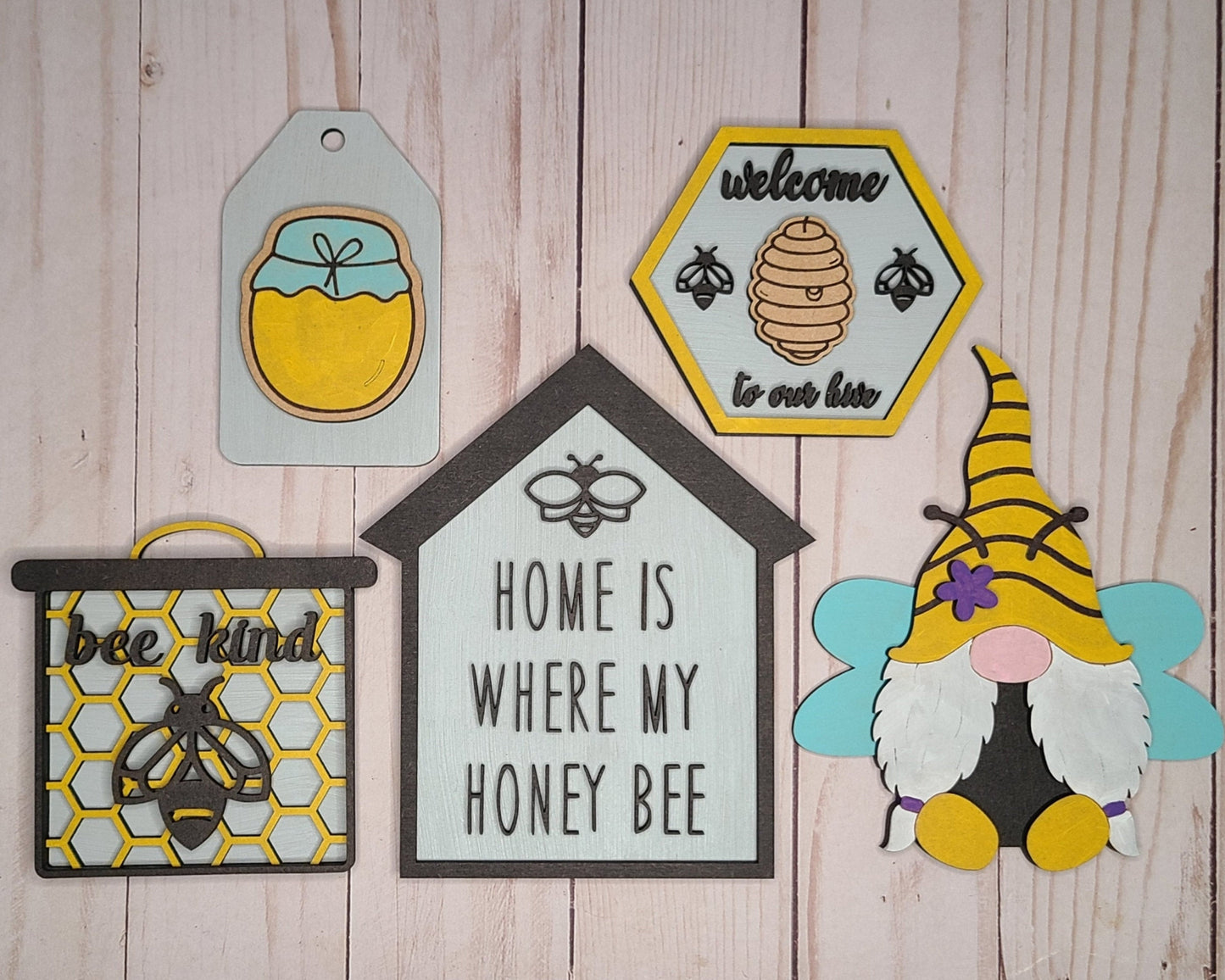 Home is where my Honey Bee Craft Kit Bee Decor Honey Bee Craft Kit #2688 - Multiple Sizes Available - Unfinished Wood Cutout Frames