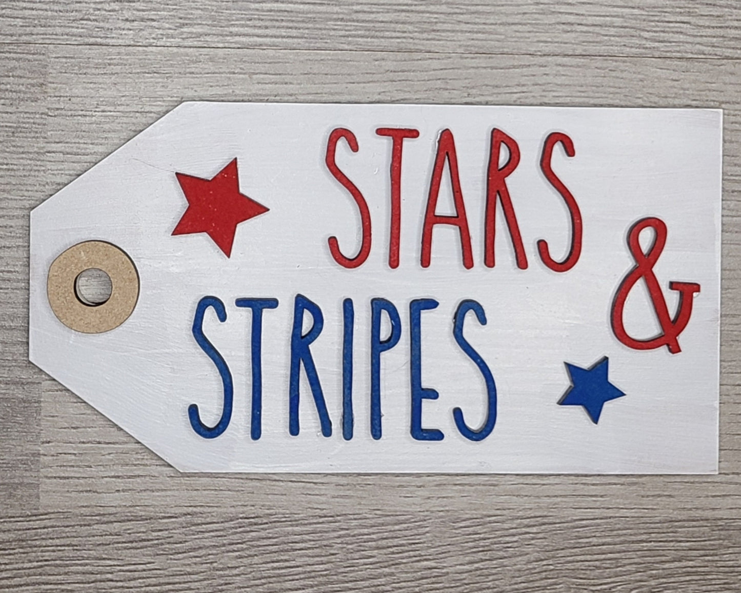 Stars & Strips Craft 4th of July Independence Day DIY Paint kit #2270 - Multiple Sizes Available - Unfinished Wood Cutout Shapes