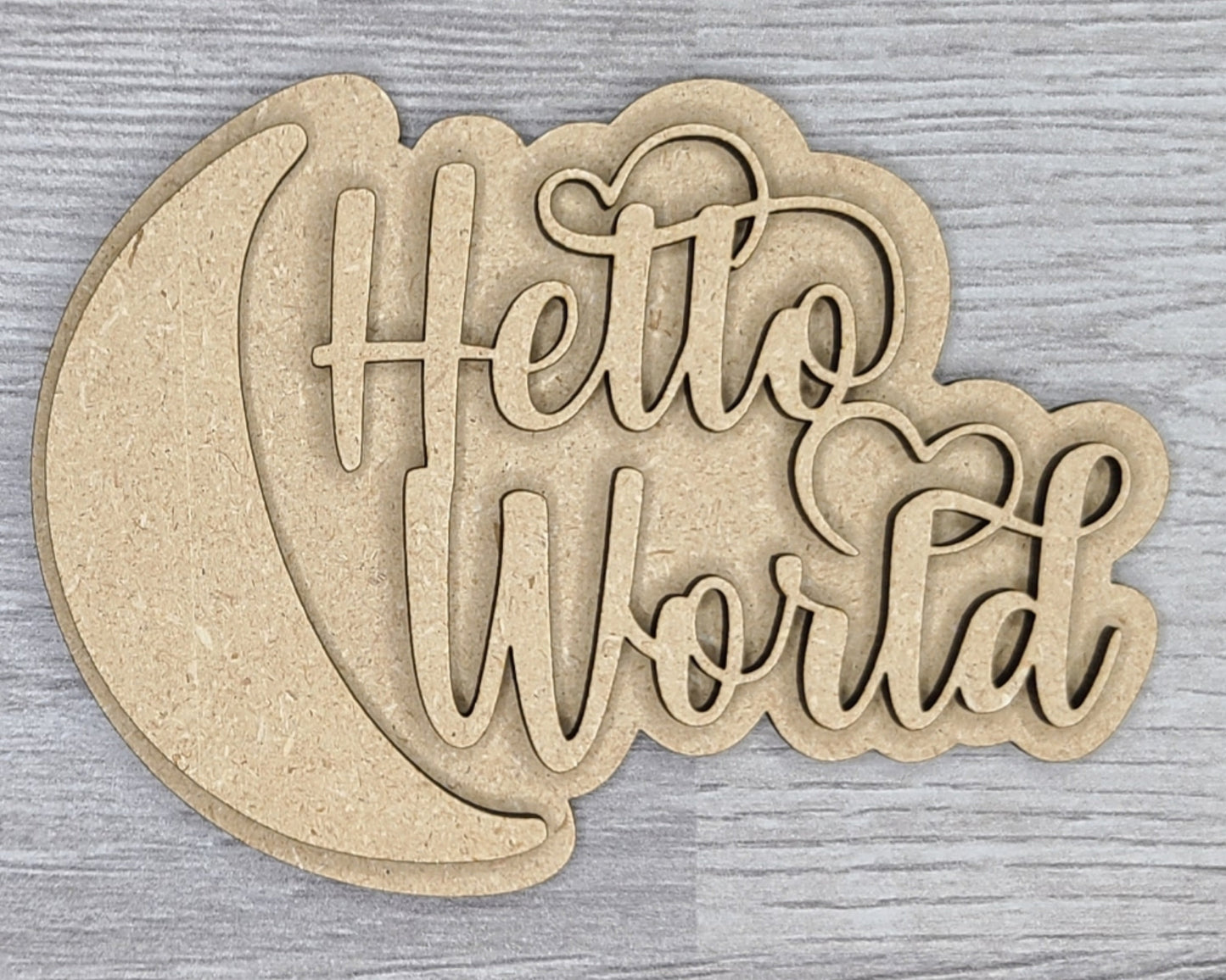 Hello World Baby Shower DIY Craft Kit #2895 - Multiple Sizes Available - Unfinished Wood Cutout Shapes