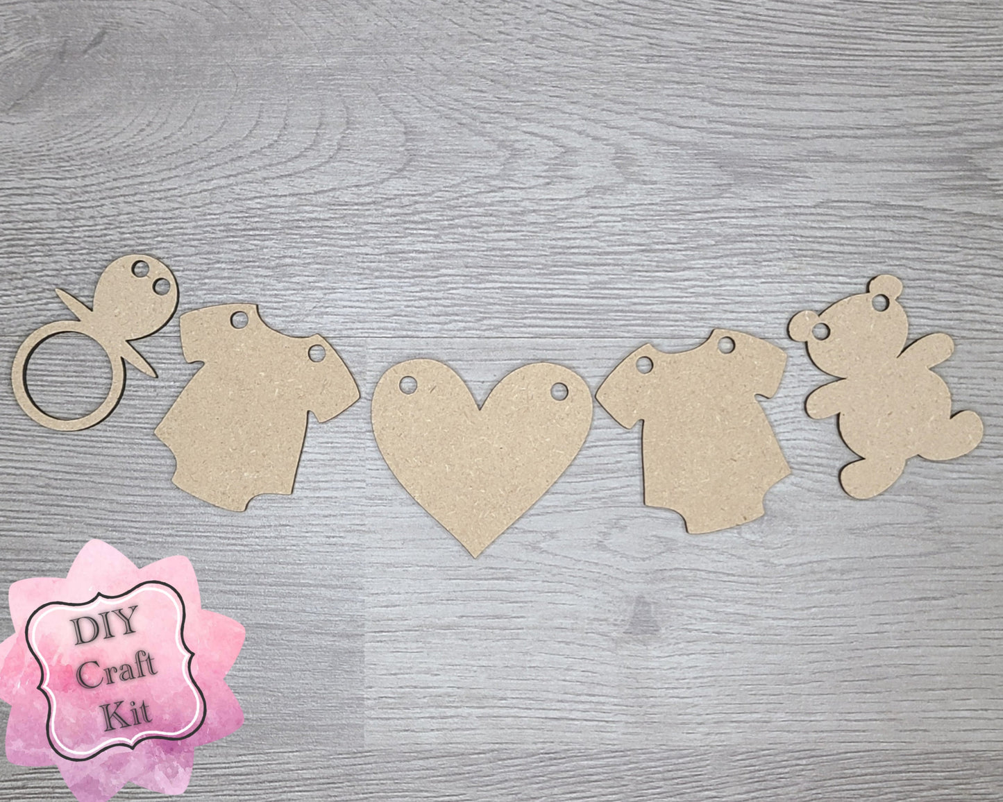 Worth the Wait Baby Shower DIY Craft Kit #2897 - Multiple Sizes Available - Unfinished Wood Cutout Shapes
