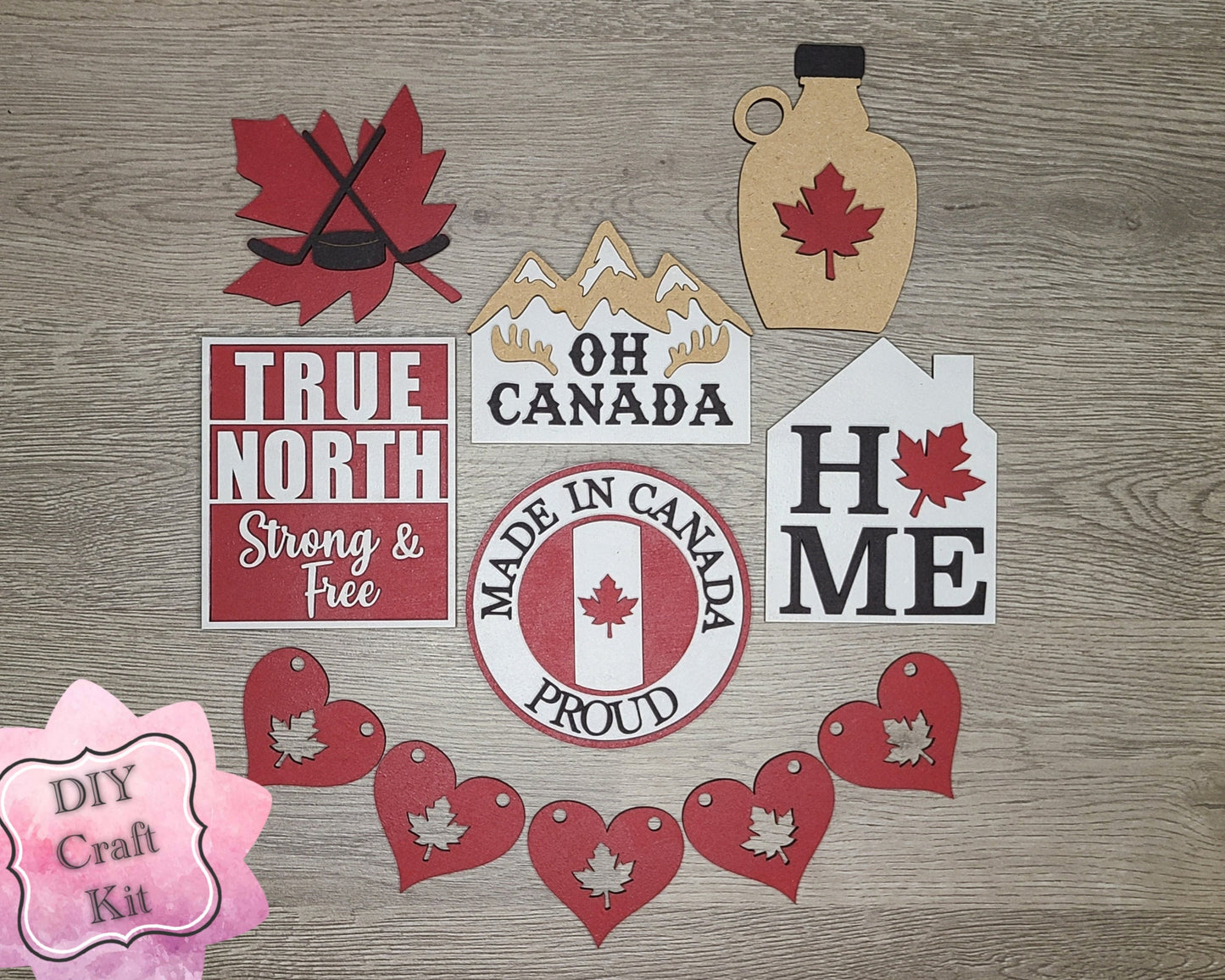 Canada Canadian Canada Craft Kit DIY Craft Kit #2940 - Multiple Sizes Available - Unfinished Wood Cutout Shapes