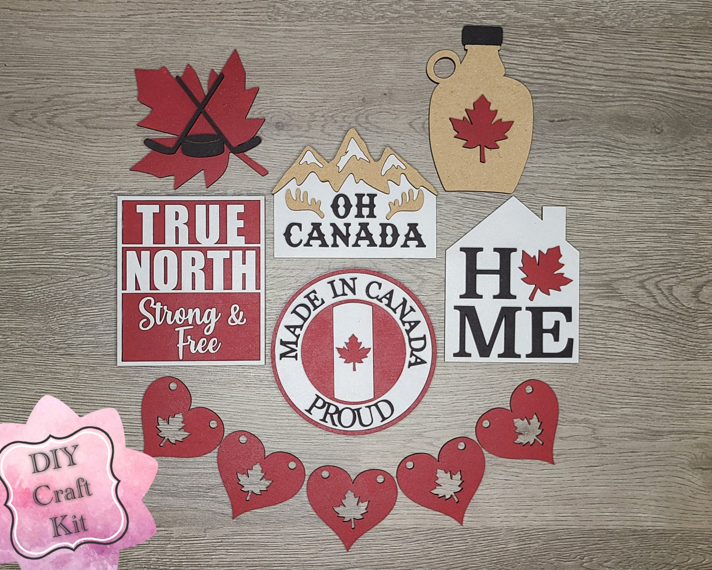 Canadian Maple Syrup Kit Canada Canadian Canada Craft Kit DIY Craft Kit #2942 - Multiple Sizes Available - Unfinished Wood Cutout Shapes