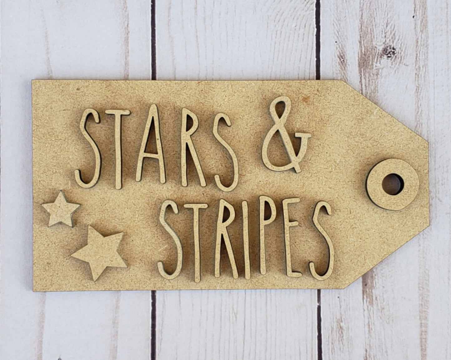 Stars & Strips Craft 4th of July Independence Day DIY Paint kit #2270 - Multiple Sizes Available - Unfinished Wood Cutout Shapes