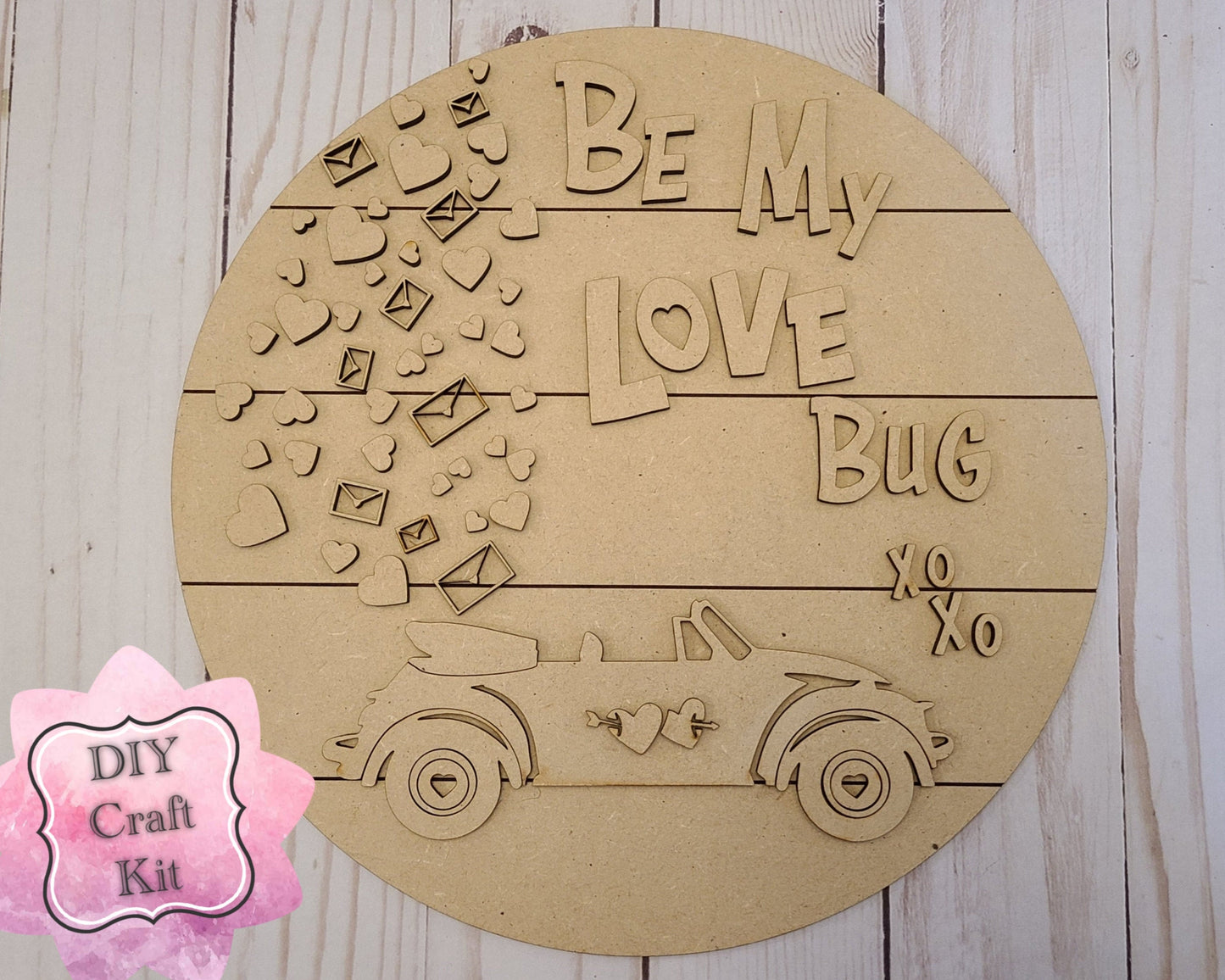 Be my love Bug Craft Kit Valentine Craft DIY Paint kit #2532 - Multiple Sizes Available - Unfinished Wood Cutout Shapes