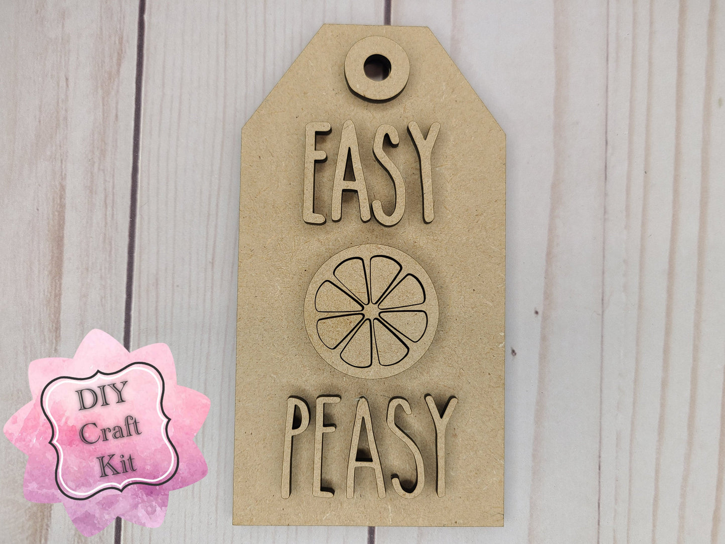 Easy Peasy Tag Lemonade DIY Craft Kit #2541 - Multiple Sizes Available - Unfinished Wood Cutout Shapes