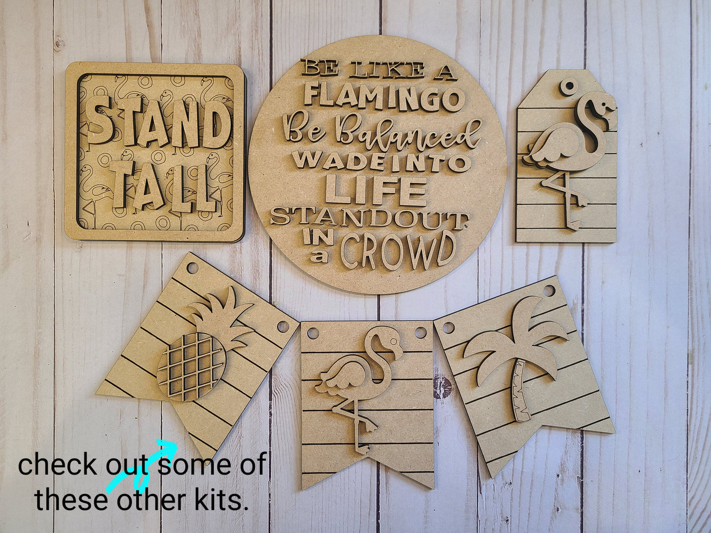 Stand Tall Flamingo DIY Craft Kit #2544 Multiple Sizes Available - Unfinished Wood Cutout Shapes