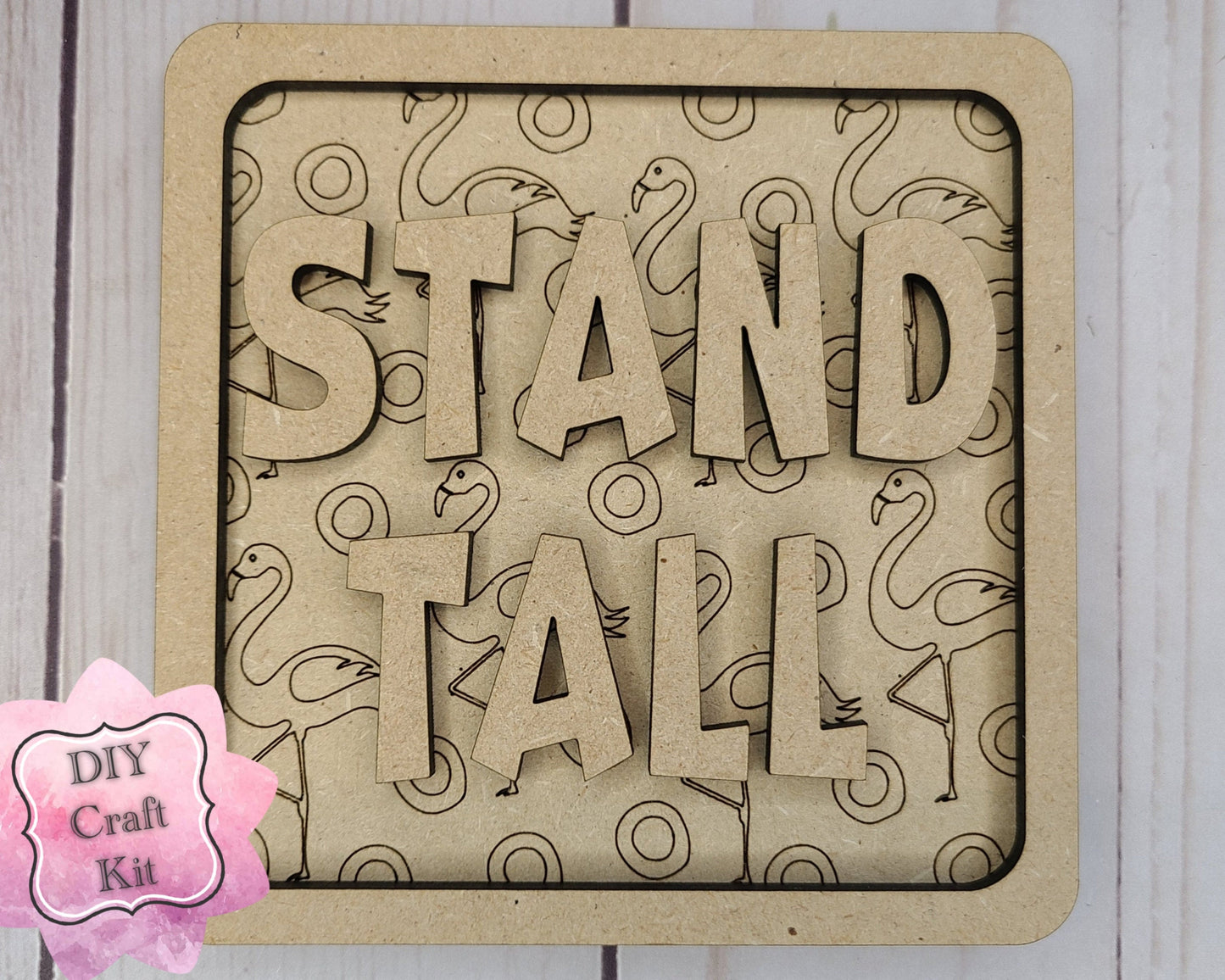 Stand Tall Flamingo DIY Craft Kit #2544 Multiple Sizes Available - Unfinished Wood Cutout Shapes