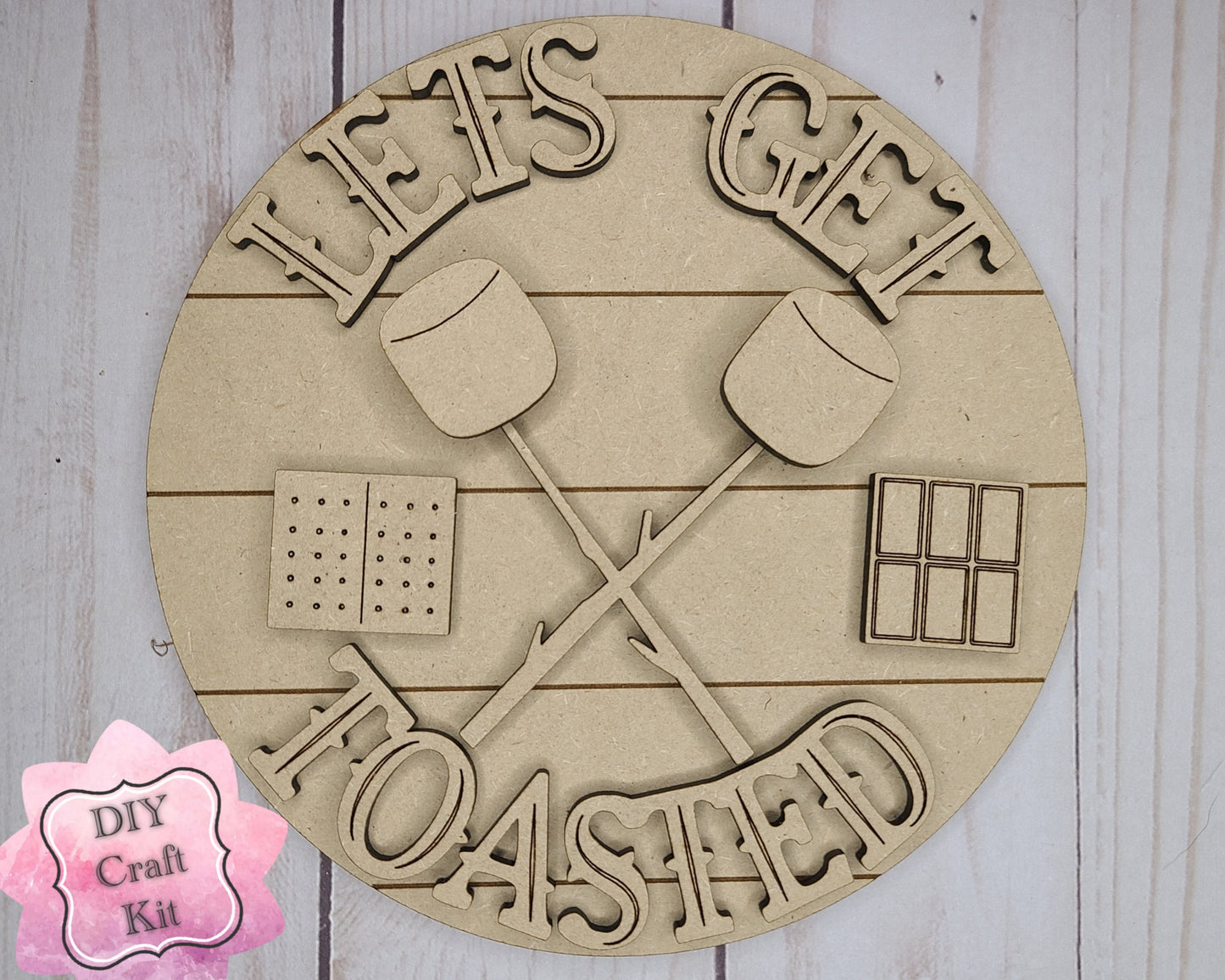 Lets Get Toasted Kit Paint Party Kit #2581 - Multiple Sizes Available - Unfinished Wood Cutout Shapes