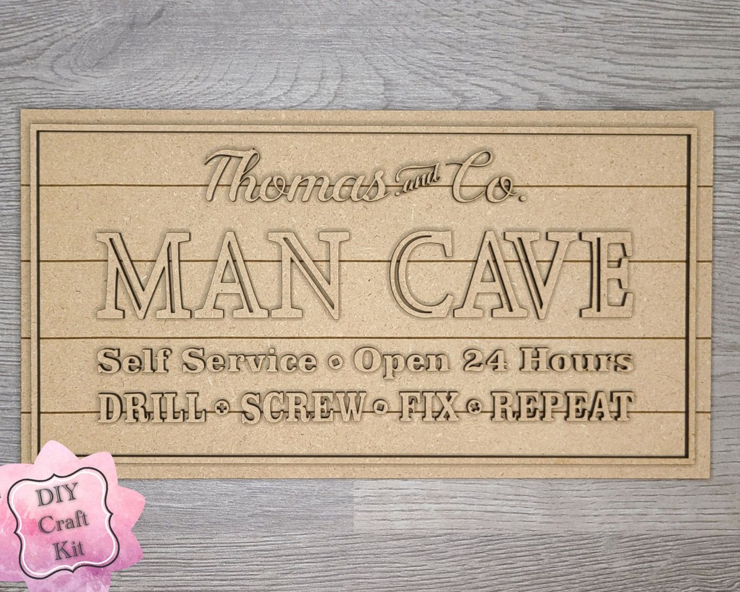 Man Cave Father's Day DIY Craft Kit #2872 - Multiple Sizes Available - Unfinished Wood Cutout Shapes