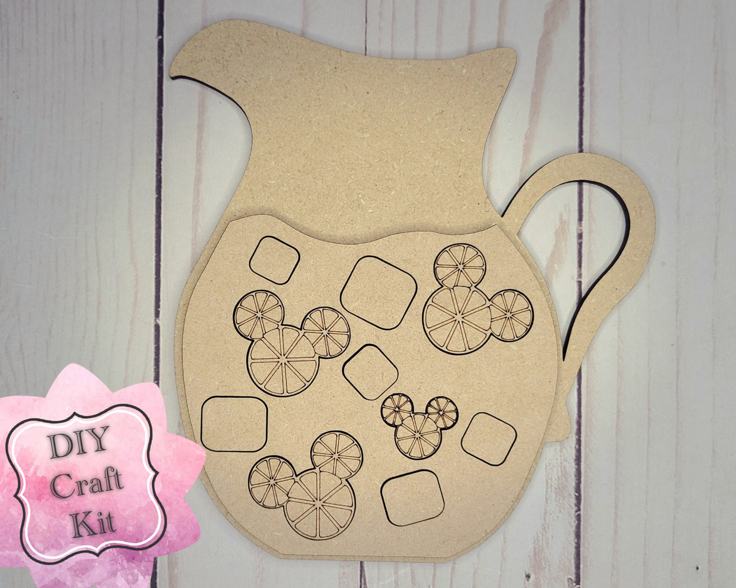 Mouse Lemonade Pitcher Craft DIY Paint Party Kit Craft Kit #2649 - Multiple Sizes Available - Unfinished Wood Cutout Shapes