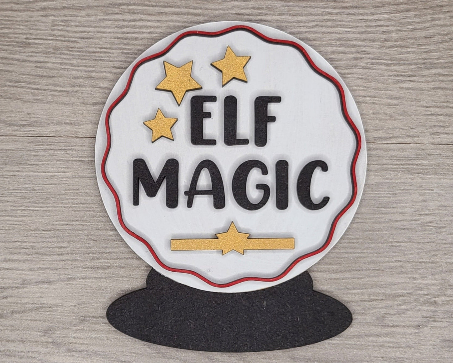 Elf Magic Snow Globe DIY Paint kit #2809 - Multiple Sizes Available - Unfinished Wood Cutout Shapes