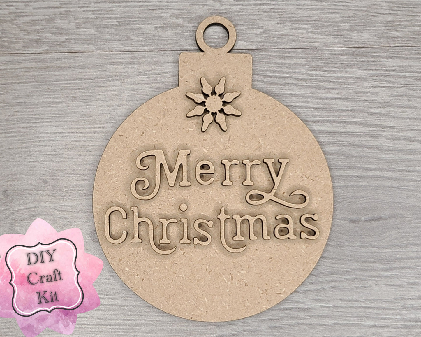 Merry Christmas Ornament Decor DIY Paint kit #2805 - Multiple Sizes Available - Unfinished Wood Cutout Shapes