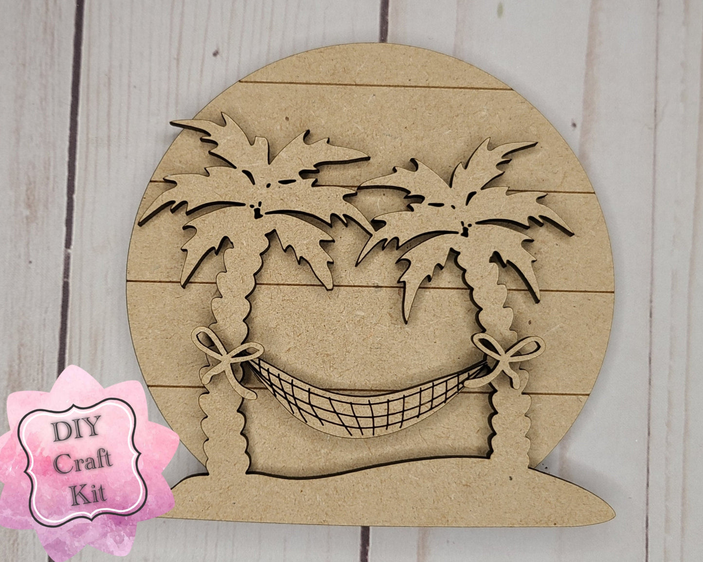Beach Hammock Party Kit Tropical Hawaii #2836 - Multiple Sizes Available - Unfinished Wood Cutout Shapes