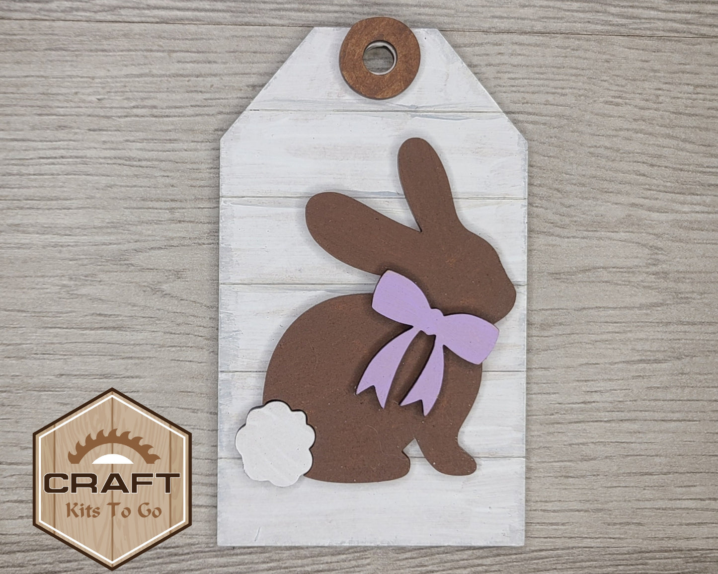 Bunny Tag Easter Kit Craft Night Crafty Craft Kit #2558 - Multiple Sizes Available - Unfinished Wood Cutout Shapes