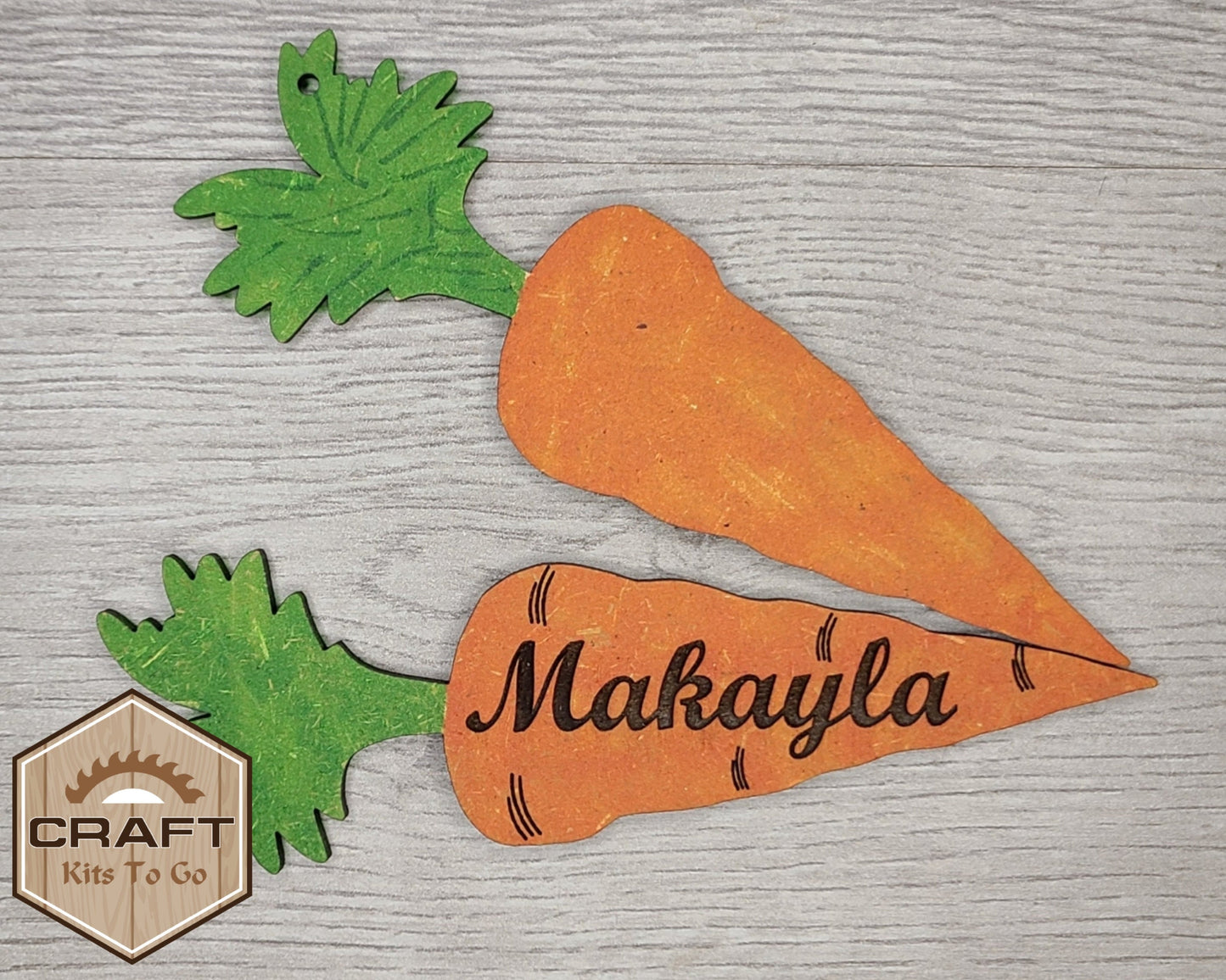 Carrot Easter Basket Tag DIY Easter Craft Kit DIY Paint kit #2563 - Multiple Sizes Available - Unfinished Wood Cutout Shapes