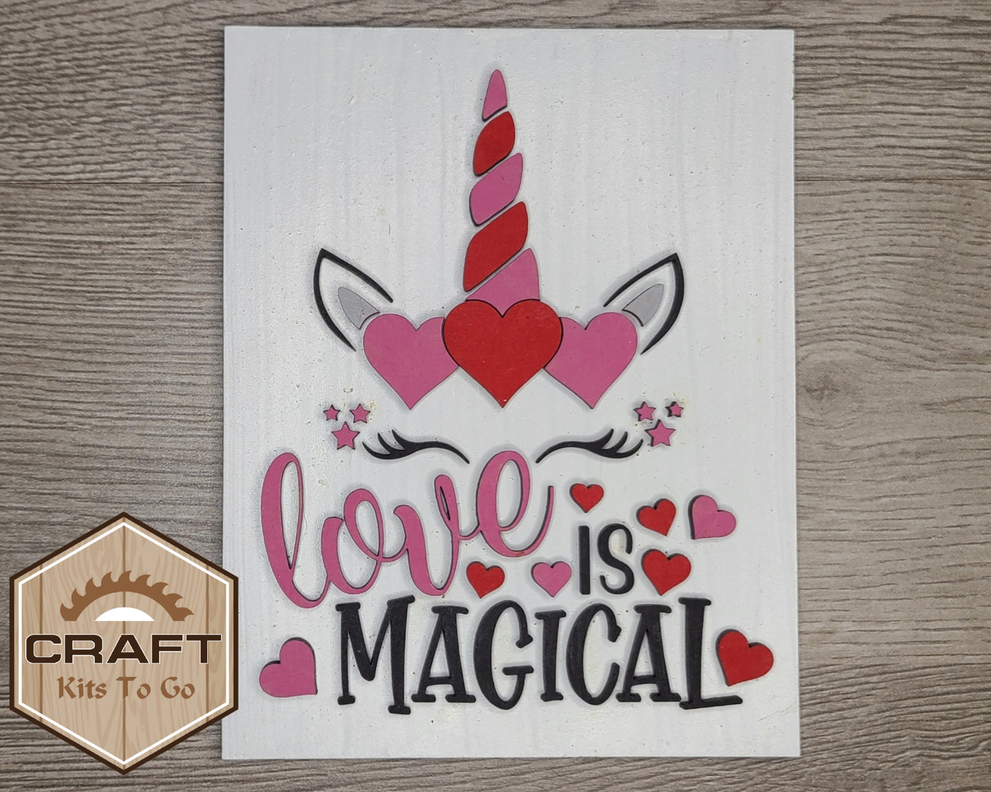 Love is Magical Unicorn Craft Kit #2514 Multiple Sizes Available - Unfinished Wood Cutout Shapes
