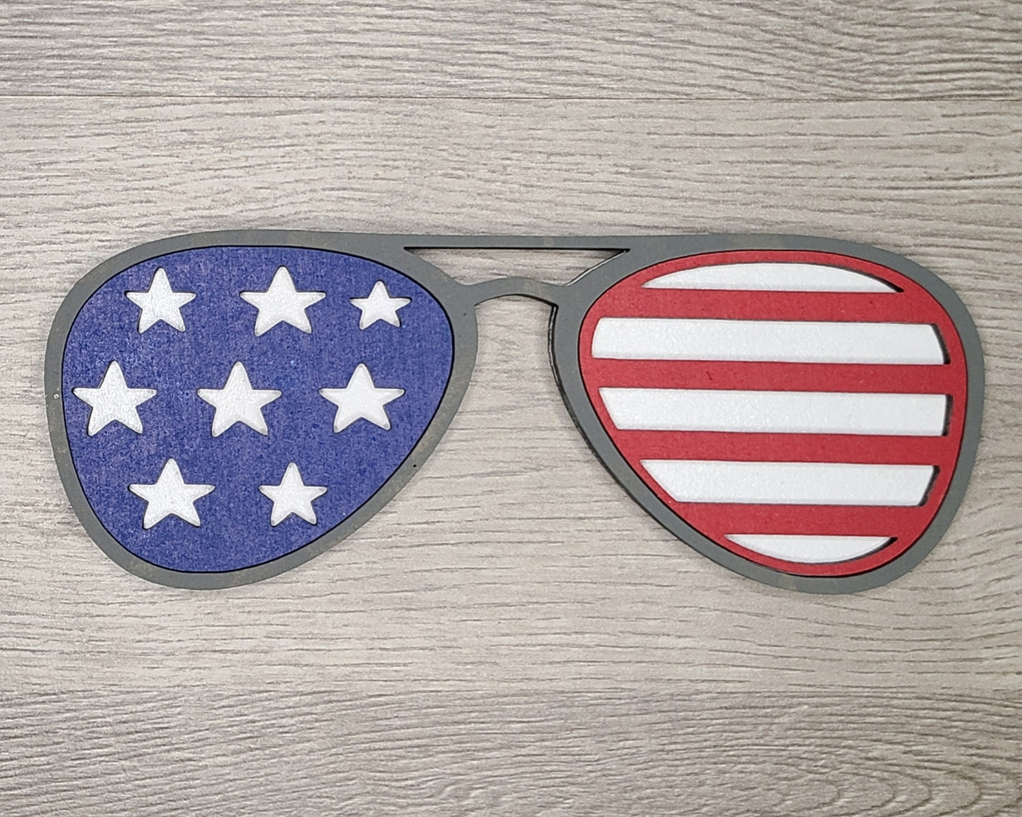 4th of July Sunglasses Patriotic Decor Craft Kit Paint Party Kit #2877 - Multiple Sizes Available - Unfinished Wood Cutout Frames