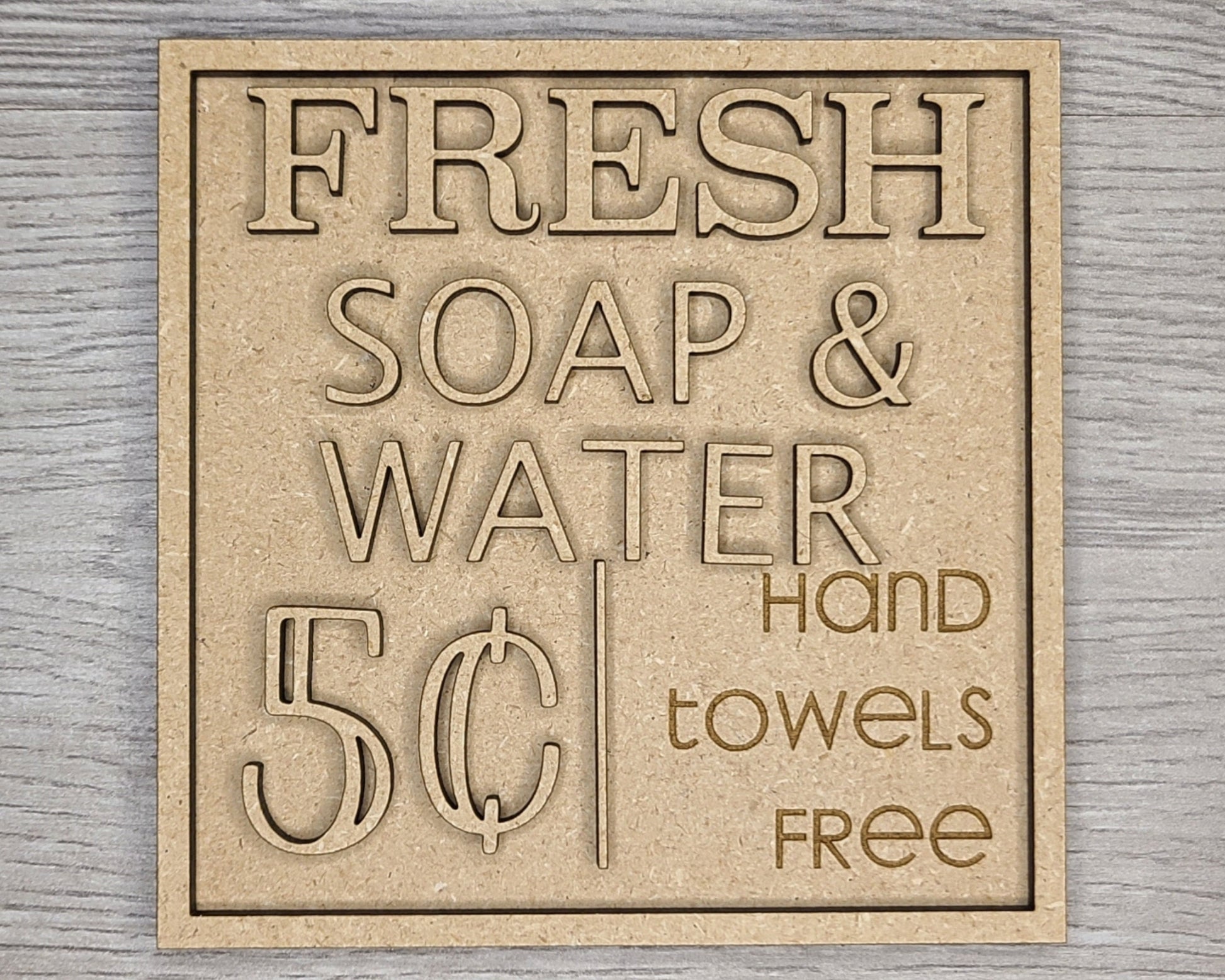 Fresh Water & Towels Bathroom Decor Kit DIY Paint kit #3003 - Multiple Sizes Available - Unfinished Wood Cutout Shapes