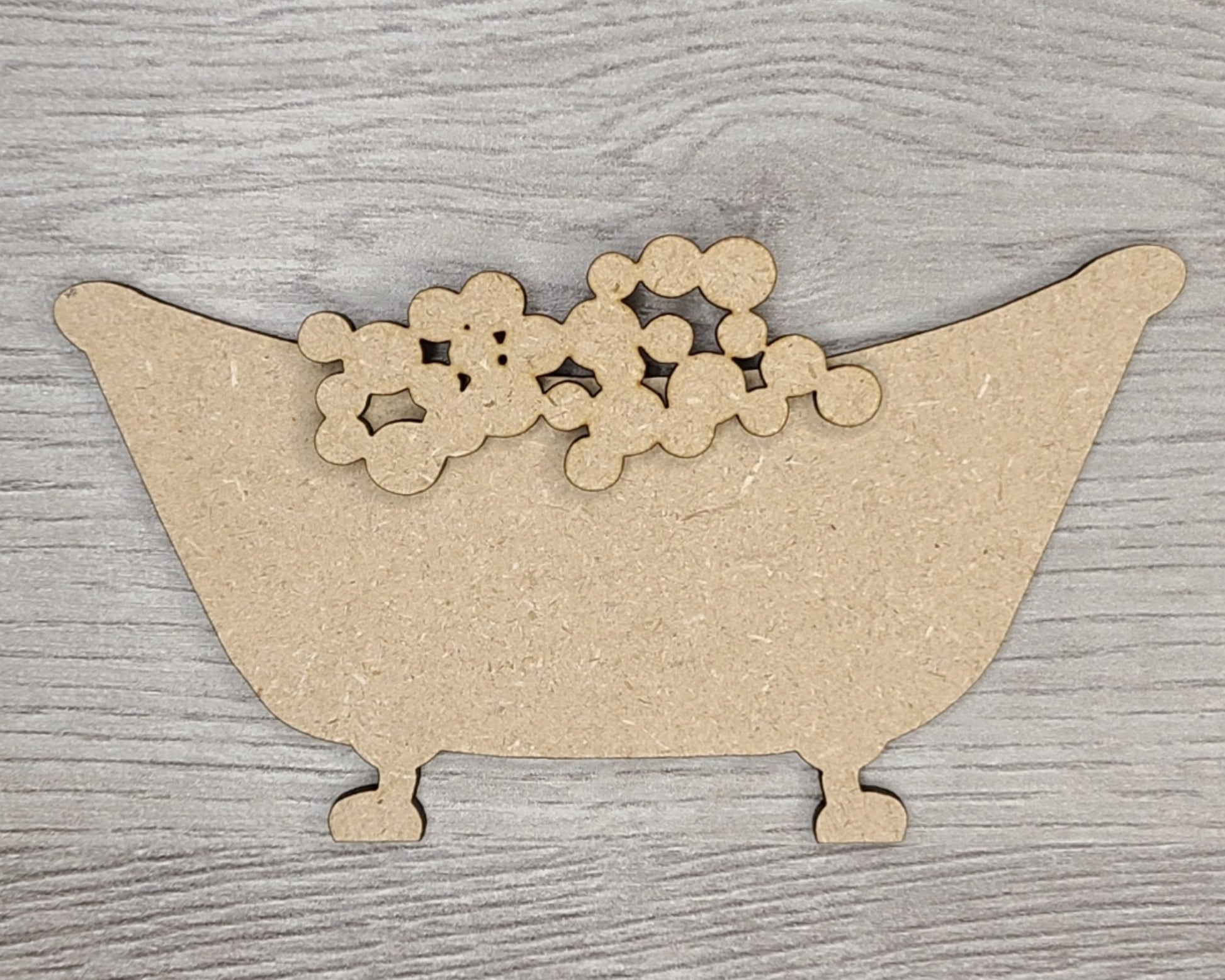 Bathtub with Bubbles Bathroom Decor Kit DIY Paint kit #3005 - Multiple Sizes Available - Unfinished Wood Cutout Shapes