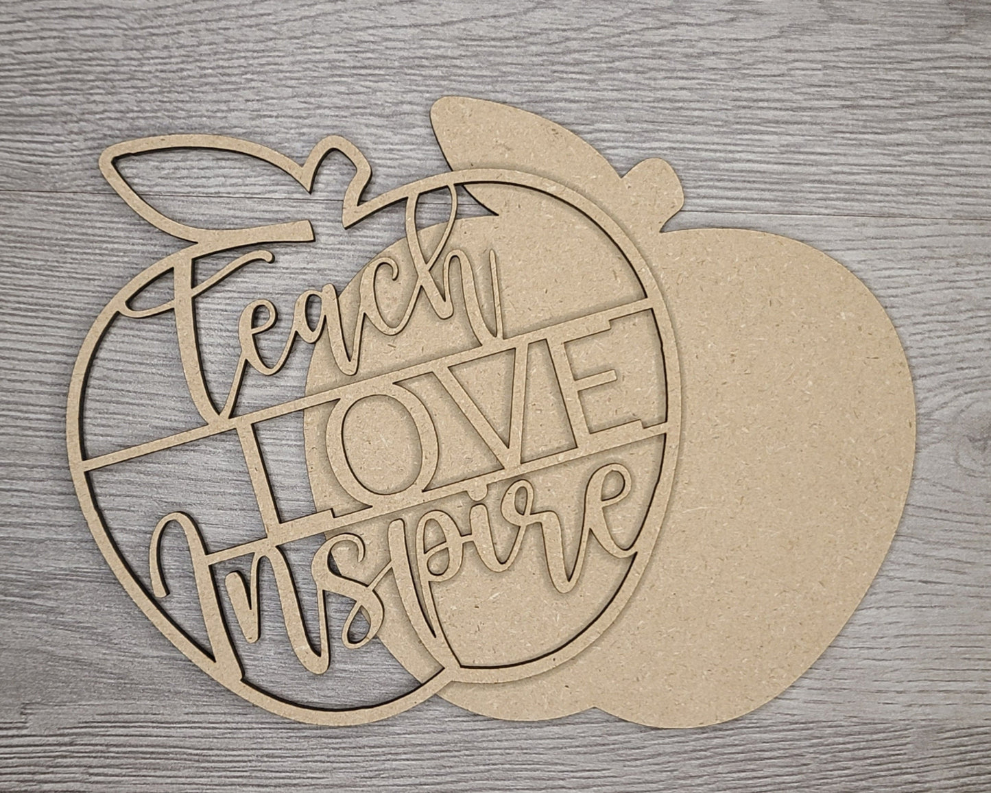 Welcome to our Classroom Interchangeable "Teach Love Inspire" DIY Paint kit #2983 - Unfinished Wood shape cutouts