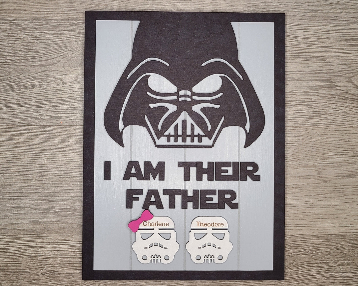 Father's Day Father Darth up to 10 kids Craft Kit DIY Craft Kit #2963 - Multiple Sizes Available - Unfinished Wood Cutout Shapes