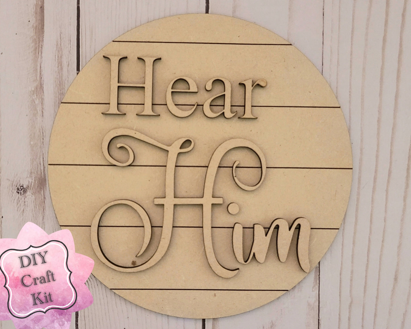 Hear Him Church Craft Religious LDS Mormon Craft Kit #2495 Multiple Sizes Available - Unfinished Wood Cutout Shapes