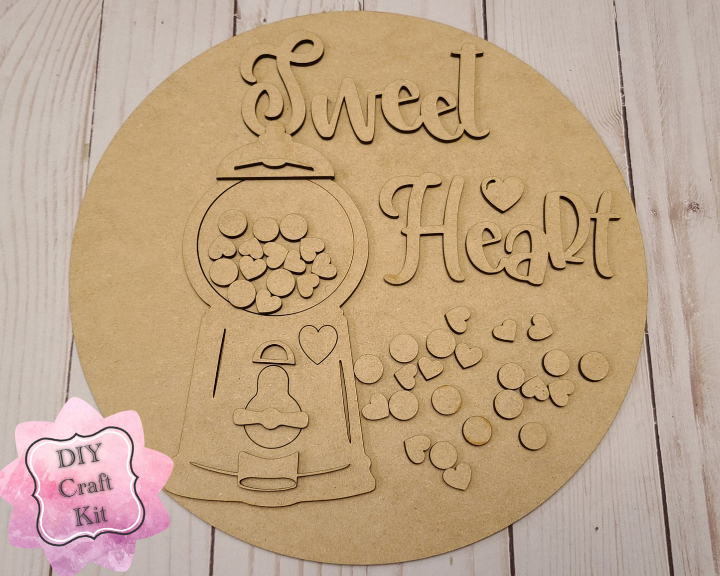 Sweet Heart Craft Kit Valentine Craft DIY Paint kit #2531 - Multiple Sizes Available - Unfinished Wood Cutout Shapes