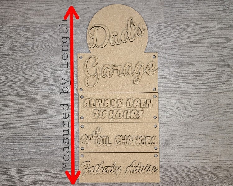 Dad's Garage Father's Day DIY Craft Kit #2852 - Multiple Sizes Available - Unfinished Wood Cutout Shapes