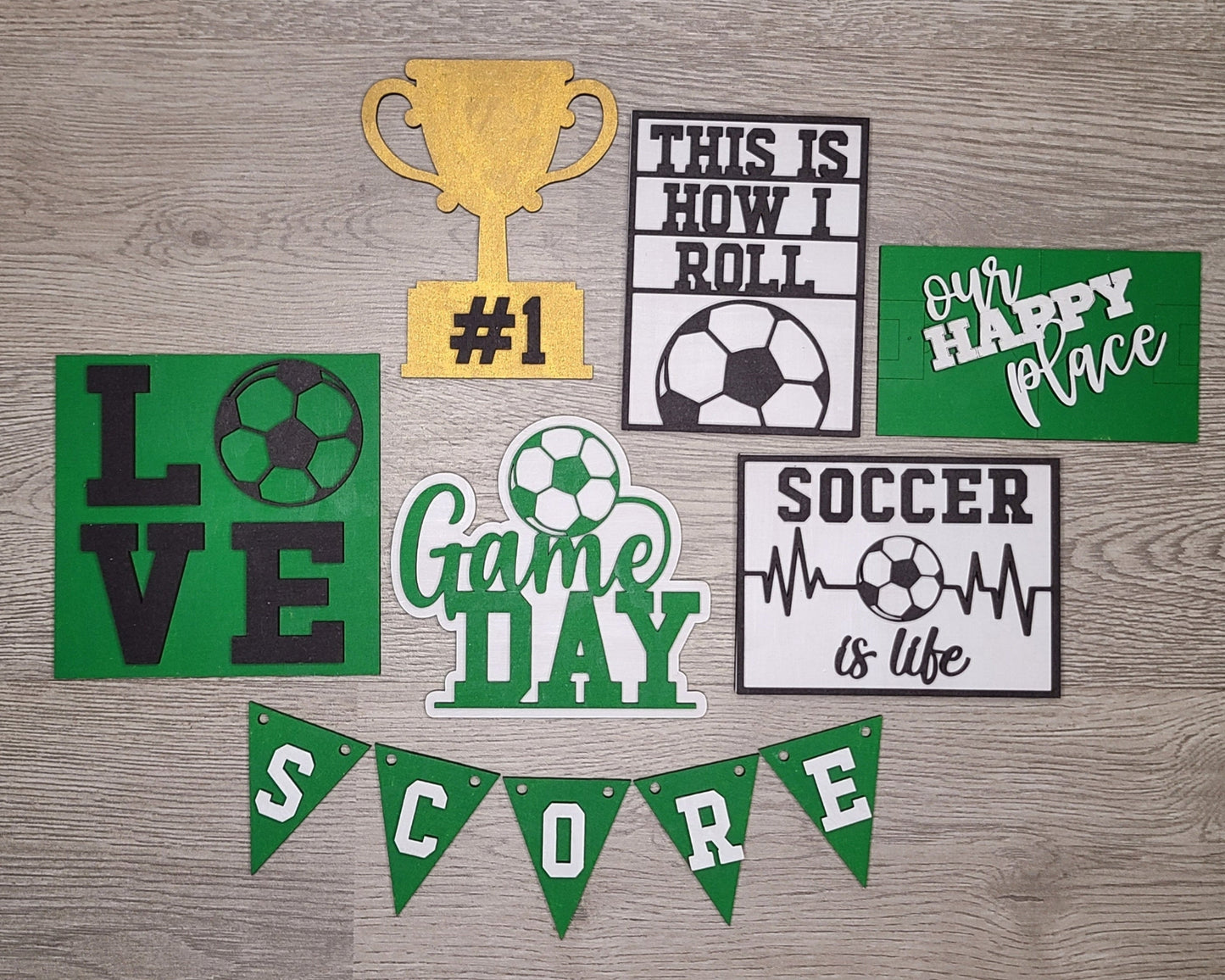 Score Bunting #1 Winner Decor Bunting Banner DIY Craft Kit for Adults #2937 Multiple Sizes Available - Unfinished Wood Cutout Shapes
