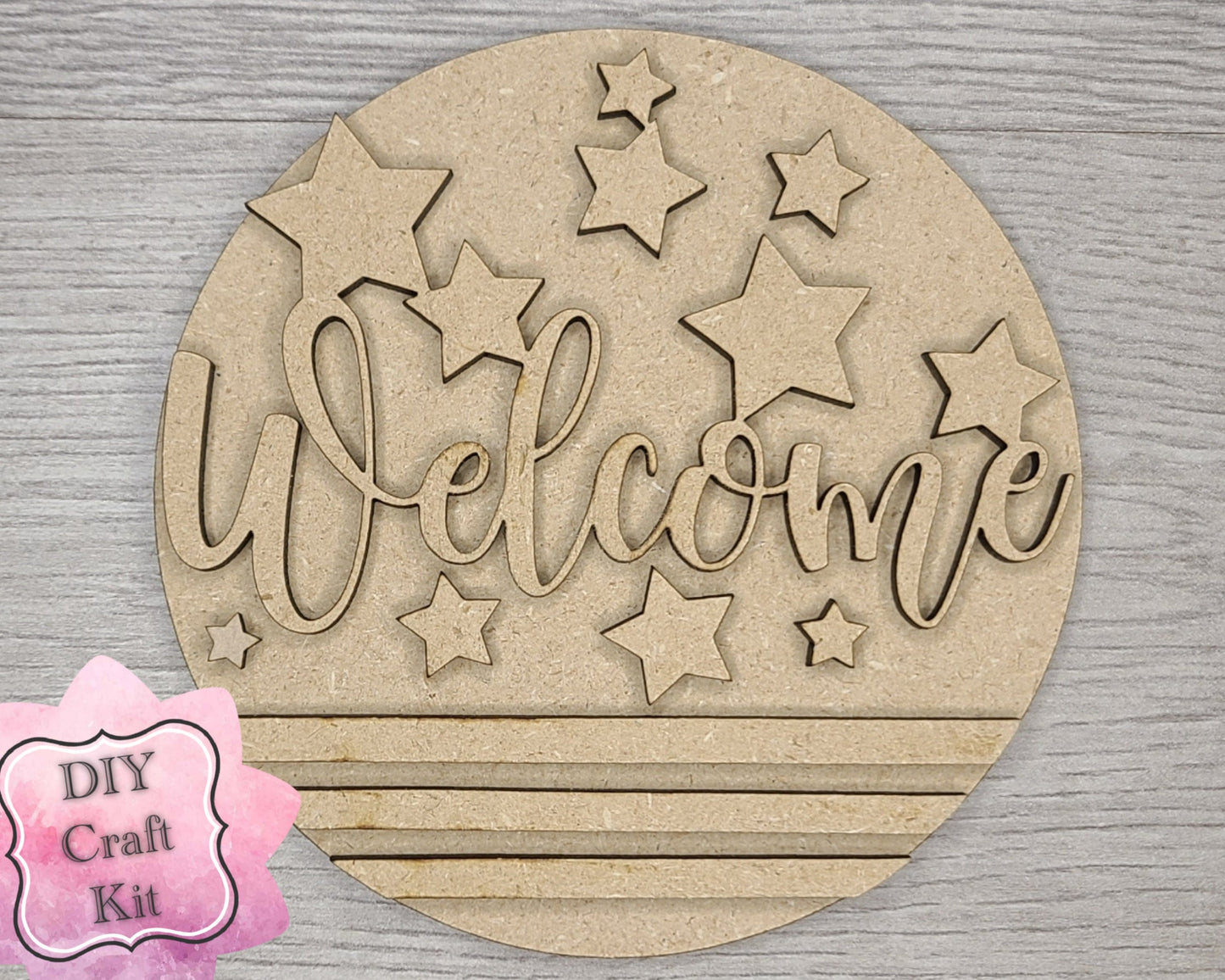 Patriotic Welcome 4th of July #2921 - Multiple Sizes Available - Unfinished Wood Cutout Shapes