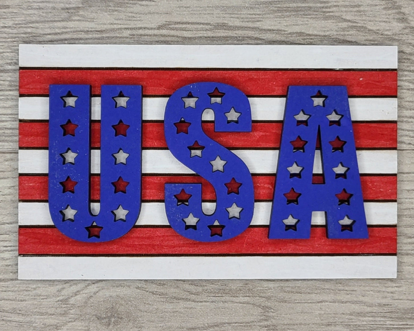 USA 4th of July Independence Day Kit Paint Kit DIY Craft Kit #2819 - Multiple Sizes Available - Unfinished Wood Cutout Shapes