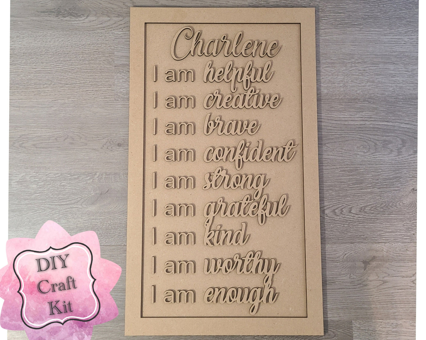 Affirmation Kit DIY Paint Kit DIY Craft Kit #3024 - Multiple Sizes Available - Unfinished Wood Cutout Shapes