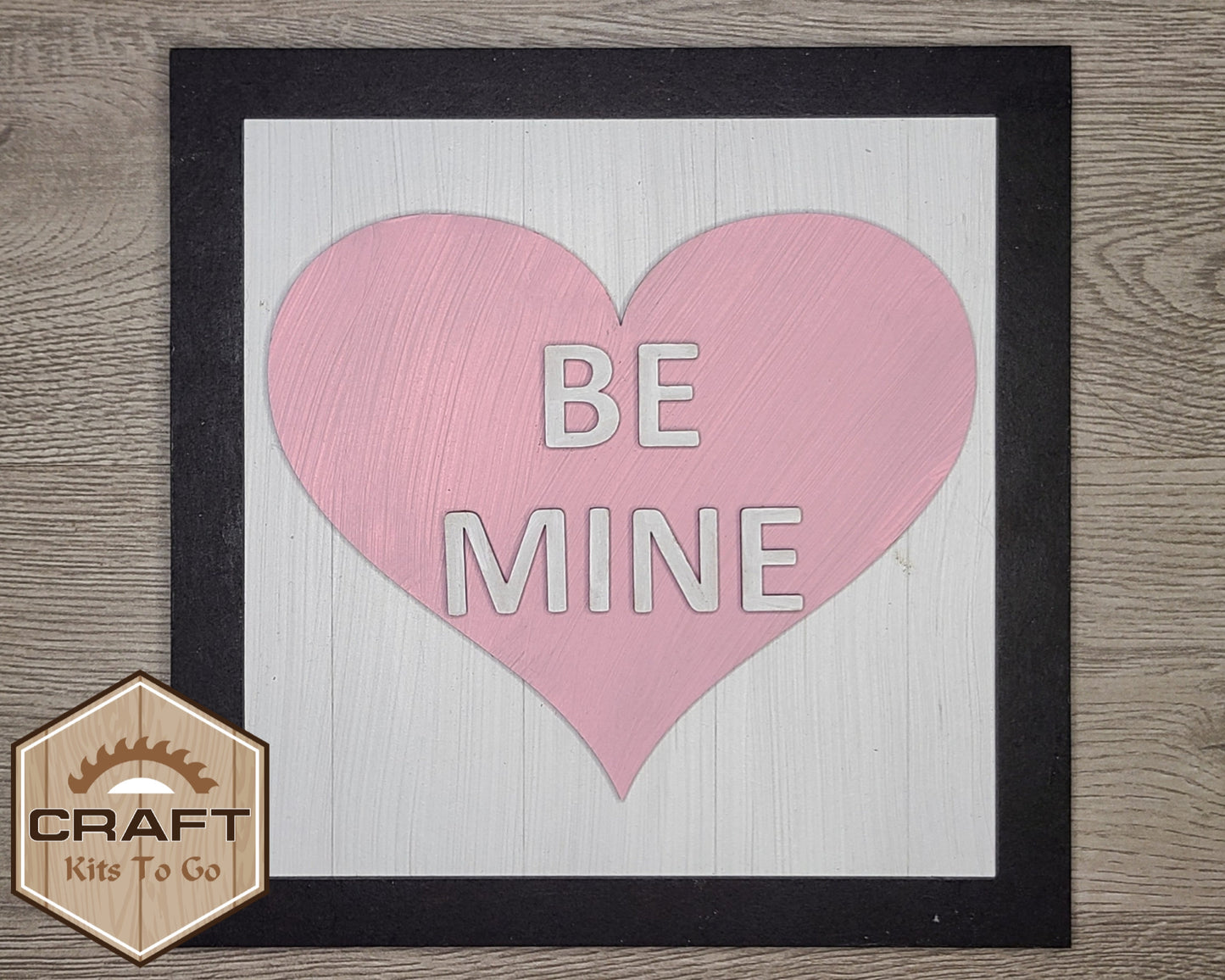 Be Mine Heart Valentine Craft Kit Valentine Tier Tray Kit #2491 Multiple Sizes Available - Unfinished Wood Cutout Shapes