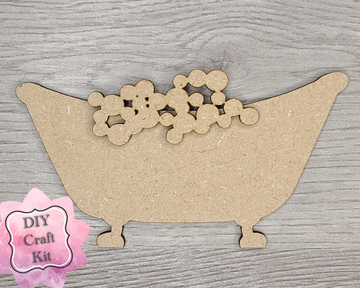 Bathtub with Bubbles Bathroom Decor Kit DIY Paint kit #3005 - Multiple Sizes Available - Unfinished Wood Cutout Shapes