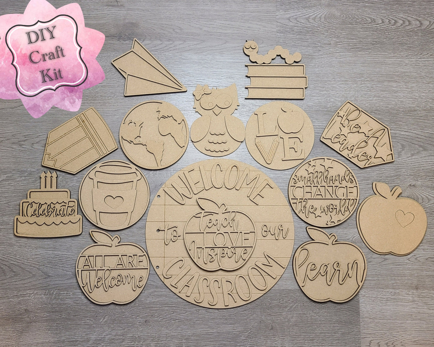Welcome to our Classroom Interchangeable Round DIY Paint kit #2983 - Unfinished Wood shape cutouts