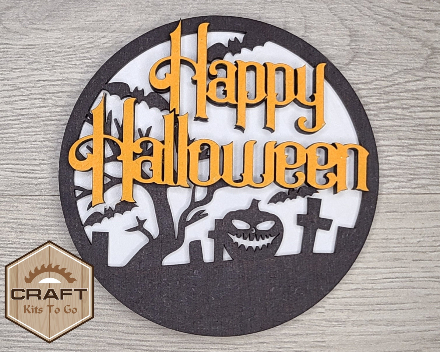 Halloween Graveyard Halloween Decor DIY Paint kit #3141 - Multiple Sizes Available - Unfinished Wood Cutout Shapes