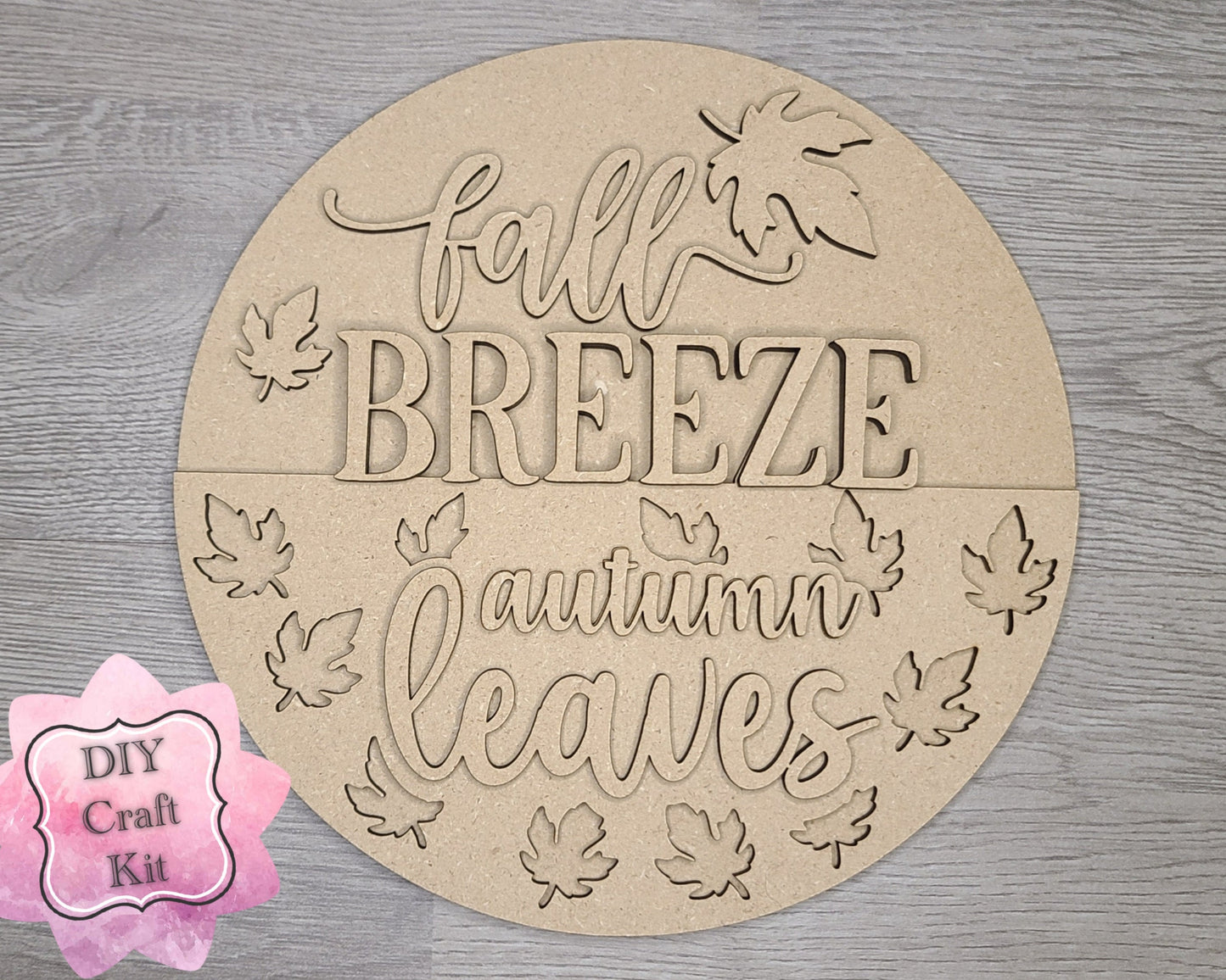 Fall Breeze Autumn leaves Decor Fall colors Decor Porch DIY Paint kit #3066 - Multiple Sizes Available - Unfinished Wood Cutout Shapes