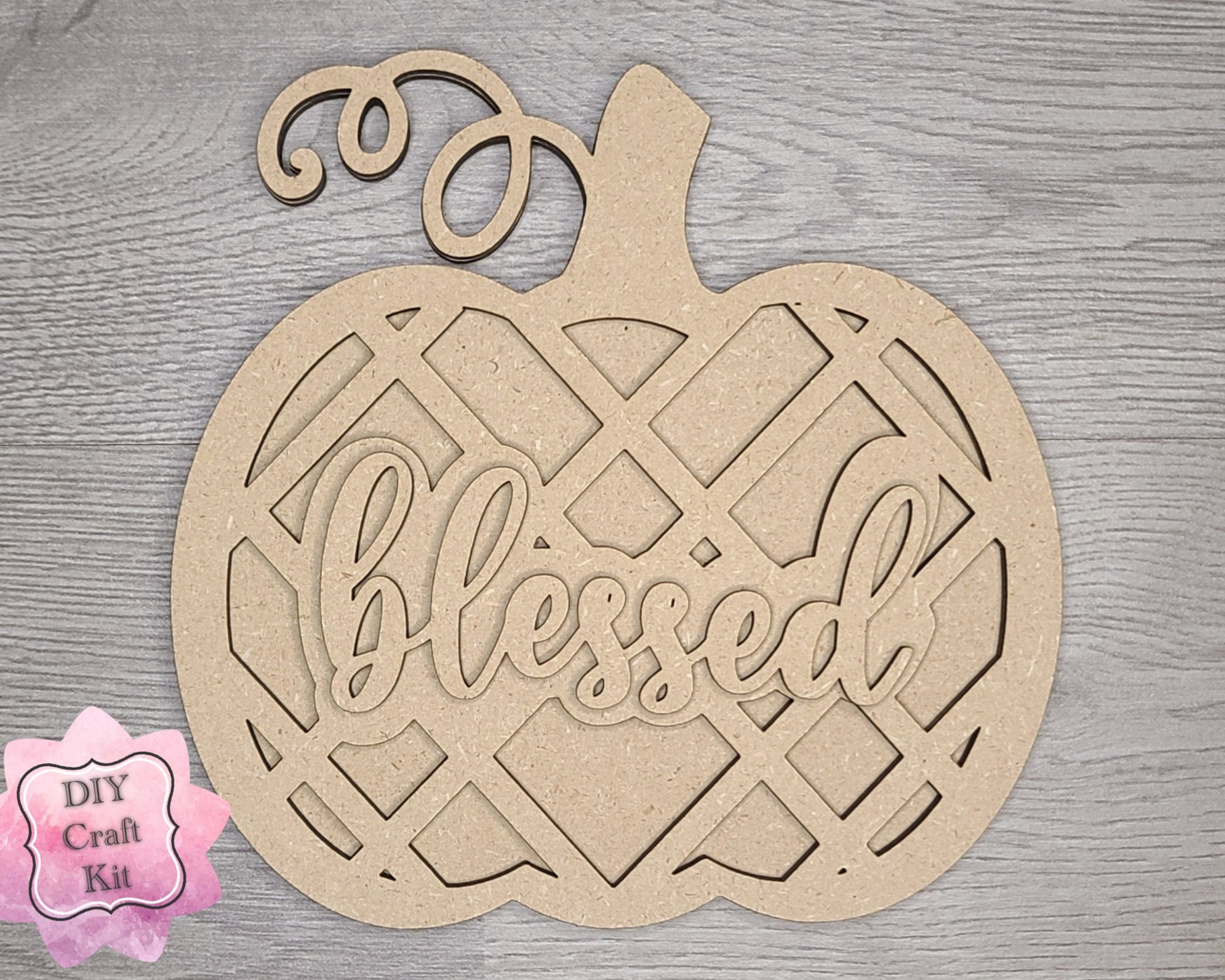 Blessed Thanksgiving Pumpkin Decor Fall colors Decor Porch DIY Paint kit #3069 - Multiple Sizes Available - Unfinished Wood Cutout Shapes