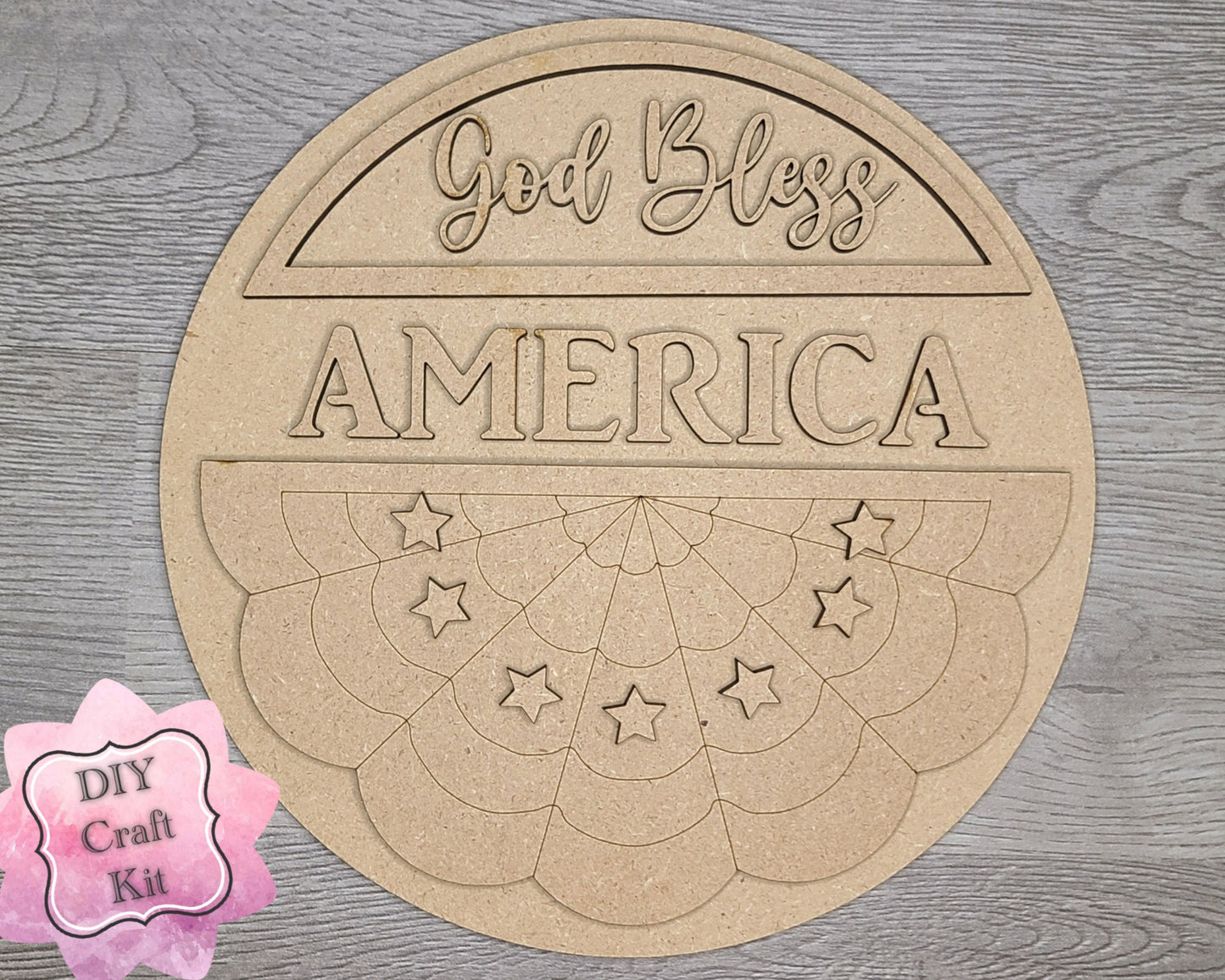 4th of July Bunting 4th of July Craft Kit Paint Kit Party Paint Kit #3034 - Multiple Sizes Available - Unfinished Wood Cutout Shapes