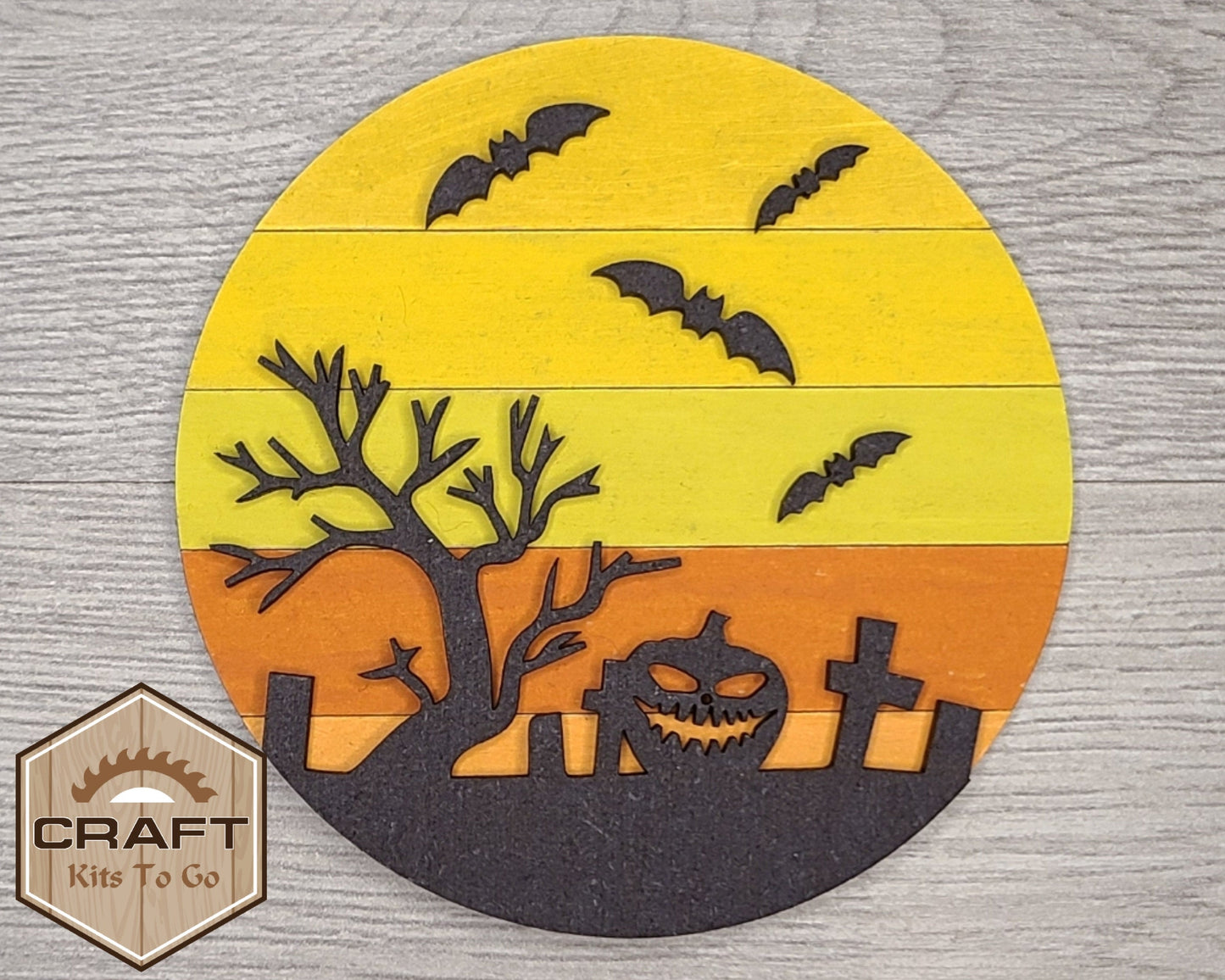 Halloween Graveyard Halloween Decor DIY Paint kit #3131 - Multiple Sizes Available - Unfinished Wood Cutout Shapes