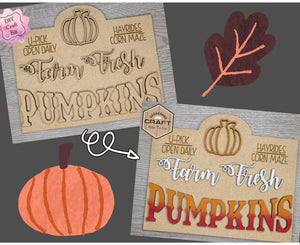 Pumpkin Patch Sign | Pumpkin Farm | Fall Crafts | DIY Craft Kits | Paint Party Supplies | #2960