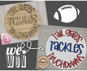 Tailgates & Touch Downs Kit Football Sign DIY Craft Kit Paint Kit Party Paint Kit #2739 - Multiple Sizes Available - Unfinished Wood Cutout Shapes
